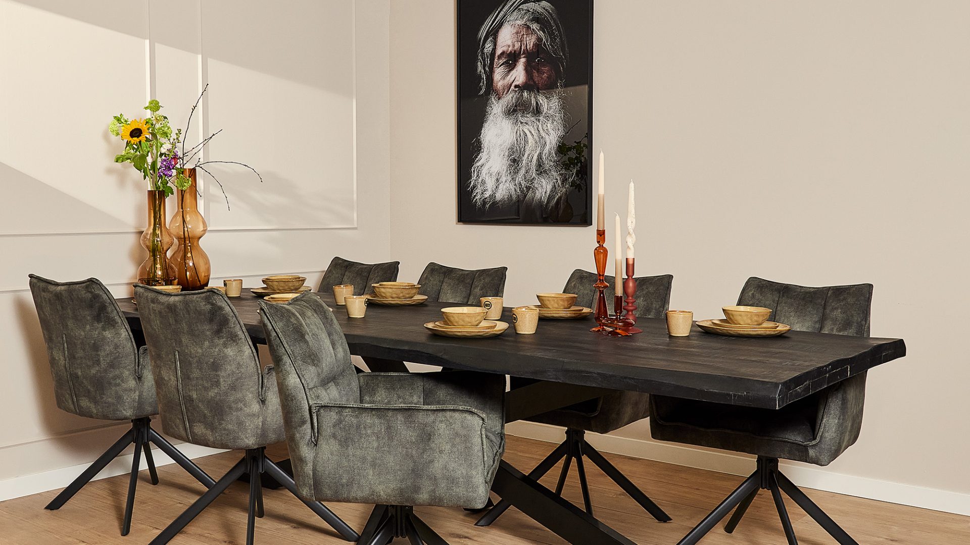 Boomstamtafel Boston Black | 300 cm Boomstamtafel Boston Black | 300 cm - Starfurn - STF-2056